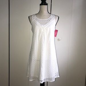 Ivory Lace Strapless Shift Dress